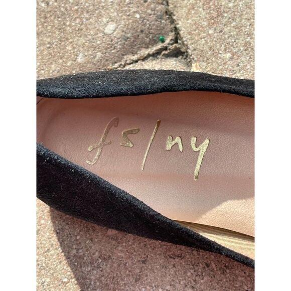 FS/NY French Sole Black Open Toe Flats Slides Slip on Size 7B - Picture 6 of 8